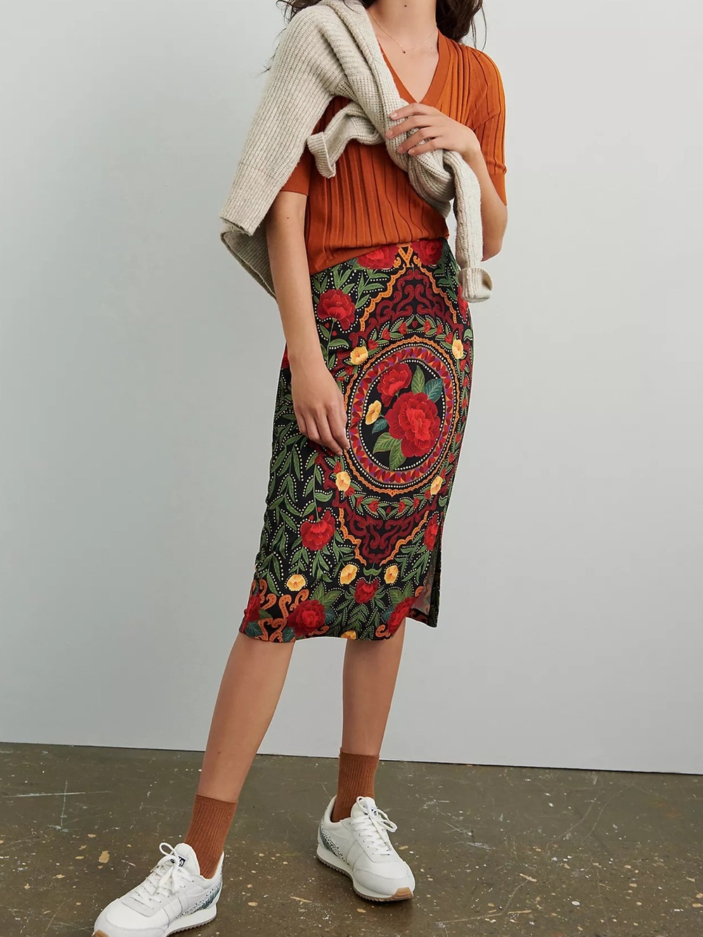 Farm Rio for Anthropologie - Naia Slim Midi Skirt